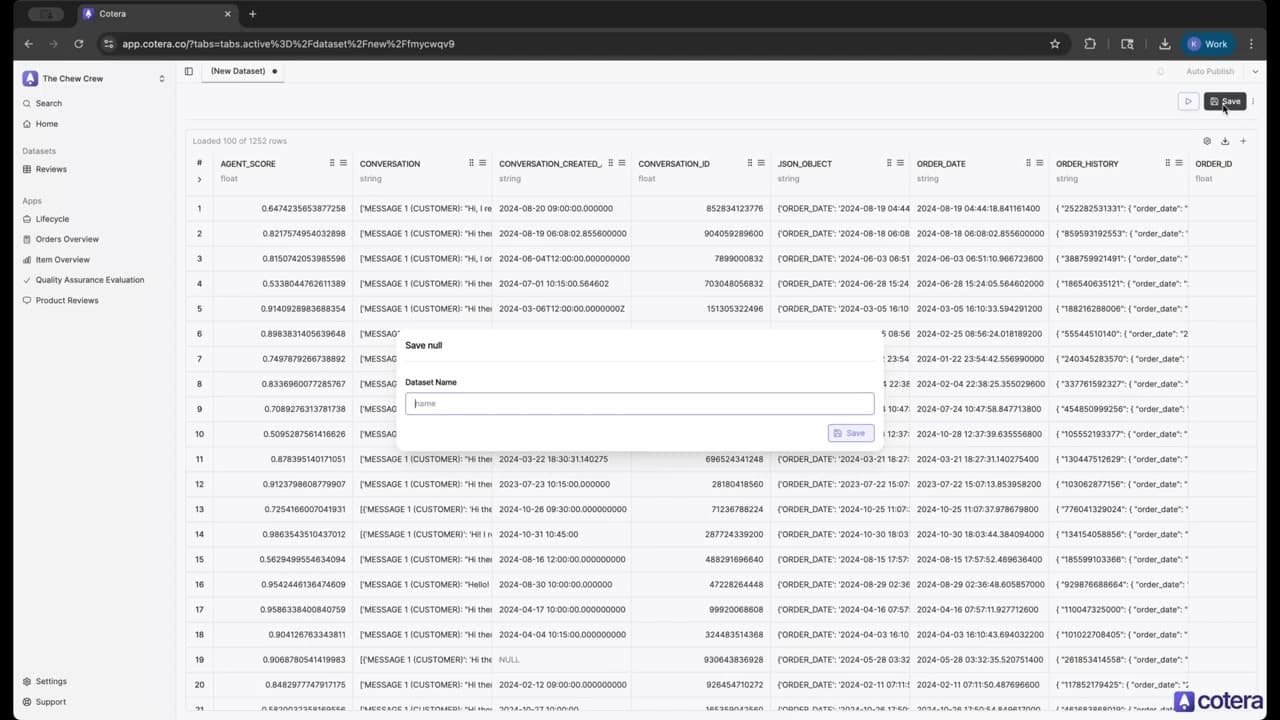 Create your first dataset tutorial